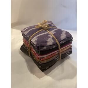 24x4” Assorted Cotton Fabric Quilt Squares Lot of 8- NO SOLIDS